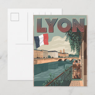 Klassieke reis LYON stad frans Rhône Alpes cadeaus Briefkaart