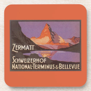 Klassieke reis, Matterhorn berg in Zwitserland Drankjes Onderzetter