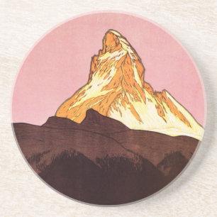 Klassieke reis, Matterhorn berg, Zwitserland Zandsteen Onderzetter
