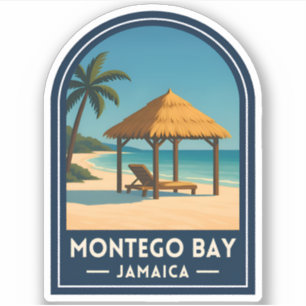 Klassieke Reis Montego Bay Jamaica Strand Retro Sticker
