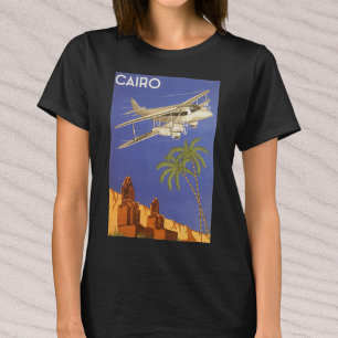 Klassieke reis naar Caïro, Egypte, tweedekker vlie T-shirt