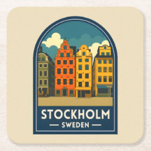 Klassieke Reis Stockholm Zweden Oude Stad Retro