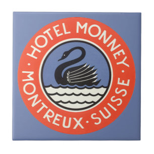 Klassieke Reis, Zwanenhotel Monney Zwitserland Tegeltje
