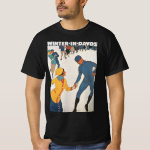 Klassieke Reizen, Art Deco, Winter Davos Zwitserla T-shirt