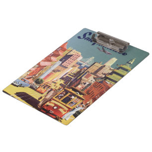 Klassieke reizen San Francisco Kabeltreinen Poster Klembord