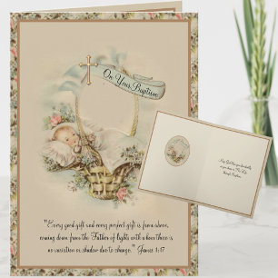 Klassieke religieuze doop jongen of meisje kaart