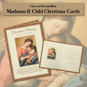 Klassieke religieuze Maagd Maria Jezus Schrift Feestdagen Kaart
