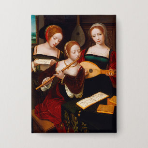 Klassieke renaissancistische kunst Drie vrouwelijk Button