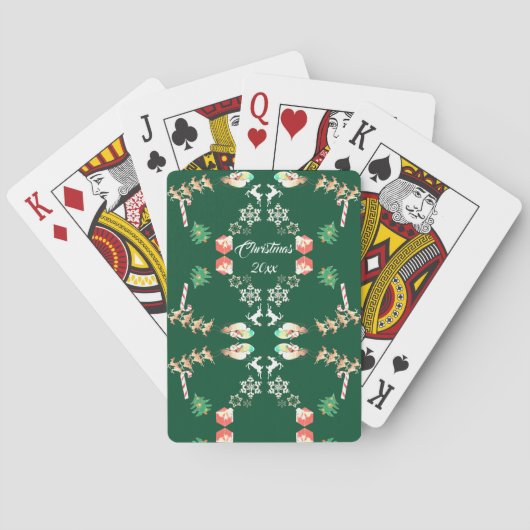 Klassieke rendierkaarten voor de kerstman pokerkaarten (Achterkant)
