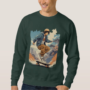 Klassieke Retro anime Japanse Skateboarder Trui