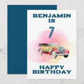 Klassieke Retro Auto Verjaardagskaart Kaart (Voorkant / Achterkant)