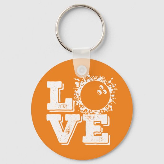 Klassieke Retro Bowling  T-shirt Sleutelhanger (Voorkant)