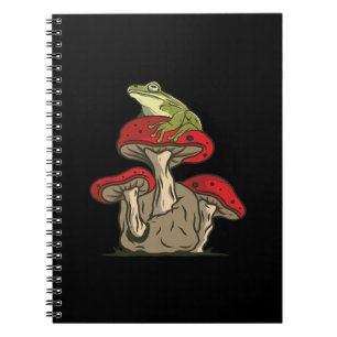 Klassieke Retro Cottagecore Kikker Paddenstoel Aan Notitieboek