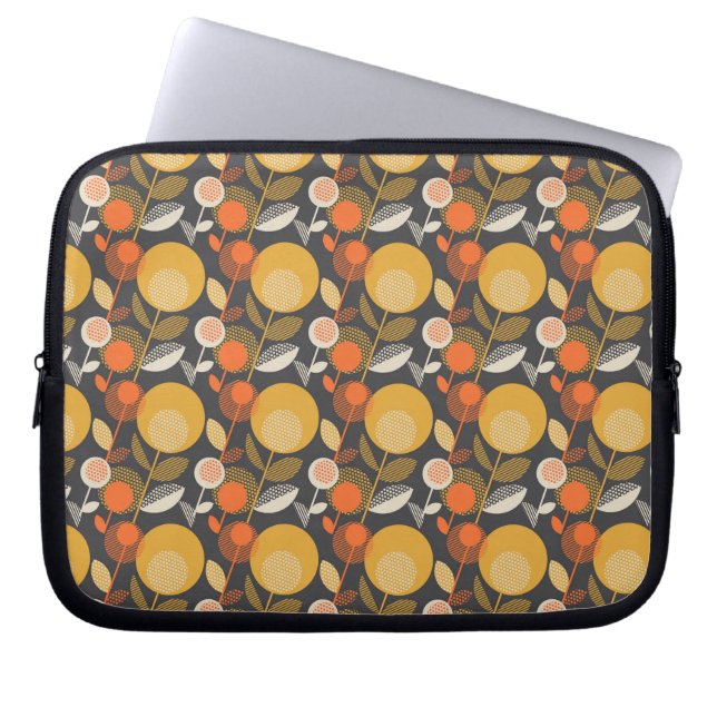 Klassieke Retro Floral Pattern Laptop Sleeve (Voorkant)