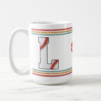 Klassieke Retro Honkbal Letter L Kunstwerk Koffiemok