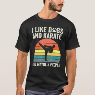 Klassieke Retro Karate Vechters en Hond T-shirt