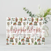 Klassieke Retro Kerst Prettige Feestdagen Feestdagenkaart (Staand voorkant)