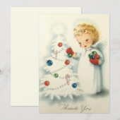 Klassieke Retro Kerstboom Engel Feestdagenkaart (Voorkant / Achterkant)