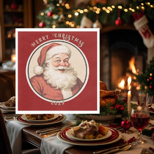 Klassieke Retro Kerstman Servet