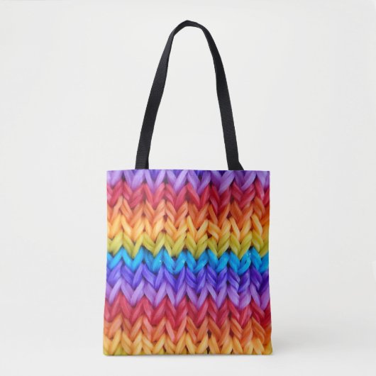 Klassieke Retro Knit Rainbow-Canvas tas (Voorkant)