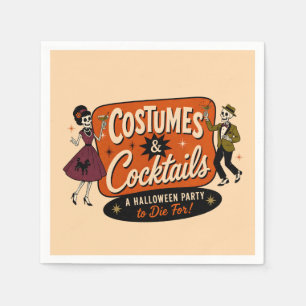 Klassieke Retro Kostuums & Cocktails Halloween Fee Servet