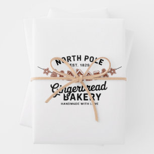 Klassieke Retro Noordpool Gingerbread Bakkerij Ker Inpakpapier Vel