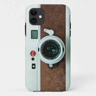 Klassieke Retro oude  bruine leren camera iPhone 11 Hoesje