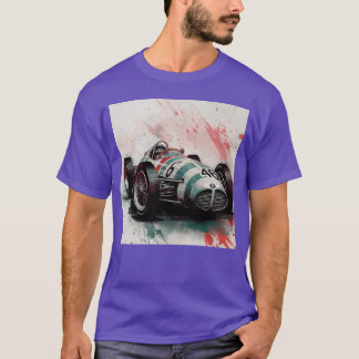 Klassieke retro raceauto grappige vintage familie t-shirt