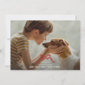 Klassieke retro rode kerst boog foto feestdagenkaart (Voorkant)