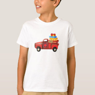 Klassieke Retro  Rode Truck Kerstcadeaus T-shirt