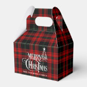 Klassieke Retro Rood & Groene Buffel Plaid Kerstmi Bedankdoosjes (Voorkant Zijde)
