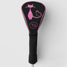 Klassieke Retro Roze keuty Cat Heart Tail Monogram