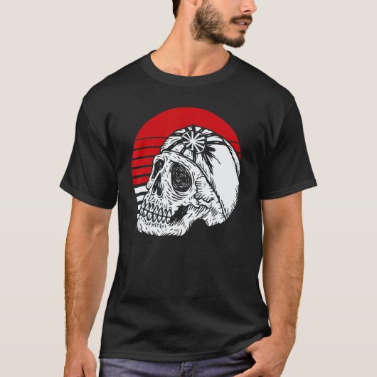 Klassieke Retro Schedel Karate T-shirt (Voorkant)