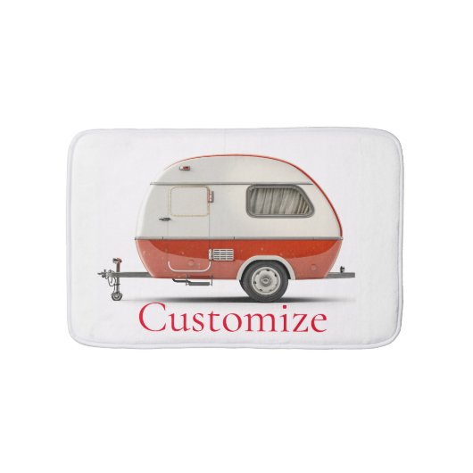 Klassieke Retro Teardrop Camper Thunder_Cove Badmat (Voorkant)