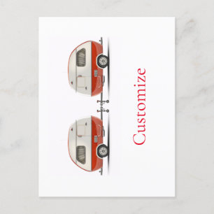 Klassieke Retro Teardrop Camper Thunder_Cove Briefkaart