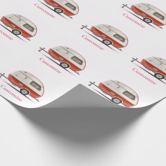 Klassieke Retro Teardrop Camper Thunder_Cove Cadeaupapier (Hoek)