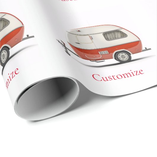 Klassieke Retro Teardrop Camper Thunder_Cove Cadeaupapier (Rol Hoek)