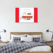 Klassieke Retro Teardrop Camper Thunder_Cove Canvas Afdruk (Insitu (Slaapkamer))