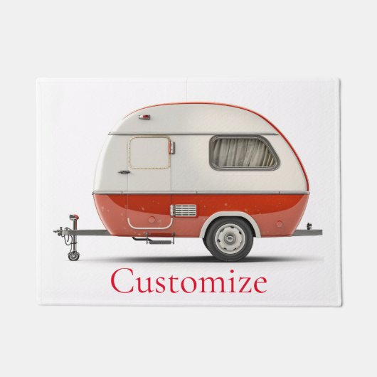Klassieke Retro Teardrop Camper Thunder_Cove Deurmat (Voorkant)