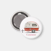 Klassieke Retro Teardrop Camper Thunder_Cove Magneet (Voorkant / Achterkant)