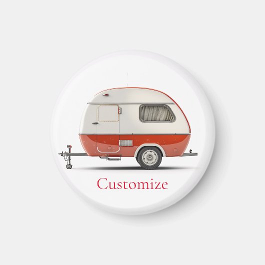 Klassieke Retro Teardrop Camper Thunder_Cove Magneet (Voorkant)