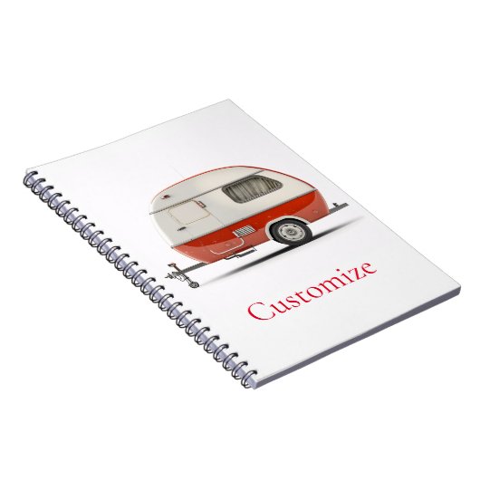 Klassieke Retro Teardrop Camper Thunder_Cove Notitieboek (Rechterzijde)