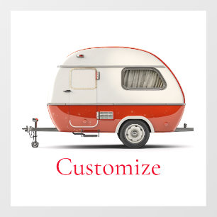 Klassieke Retro Teardrop Camper Thunder_Cove Raamsticker