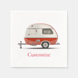Klassieke Retro Teardrop Camper Thunder_Cove Servet