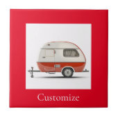 Klassieke Retro Teardrop Camper Thunder_Cove Tegeltje (Voorkant)