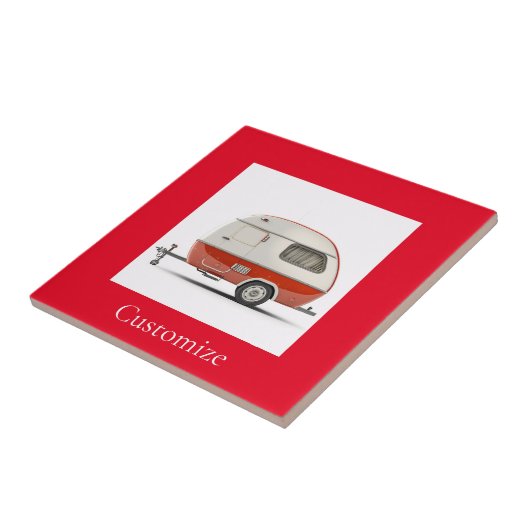 Klassieke Retro Teardrop Camper Thunder_Cove Tegeltje (Zijkant)