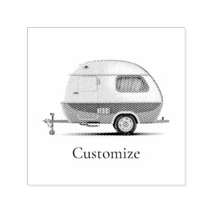 Klassieke Retro Teardrop Camper Thunder_Cove Zelfinktende Stempel