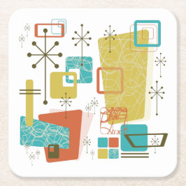 Klassieke retro vierkante kartonnen onderzetter