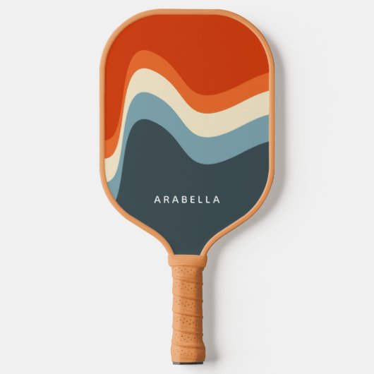 Klassieke Retro Wavy Lines Pickleball Paddle (Voorkant)