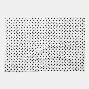 Klassieke retro zwart-witte stippen theedoek